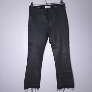 DL1961 Lara InstaSculpt Coated Flared Cropped Jeans